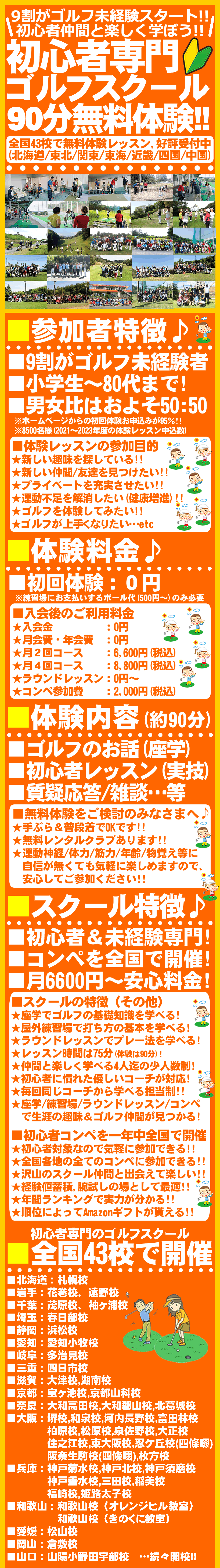 初心者・未経験者のためのゴルフレッスン